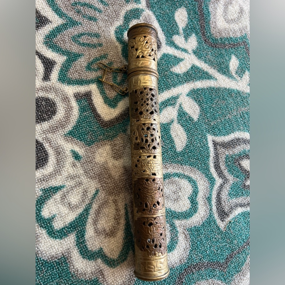 Vintage Brass antique finish Scroll/Document Holder Message Box